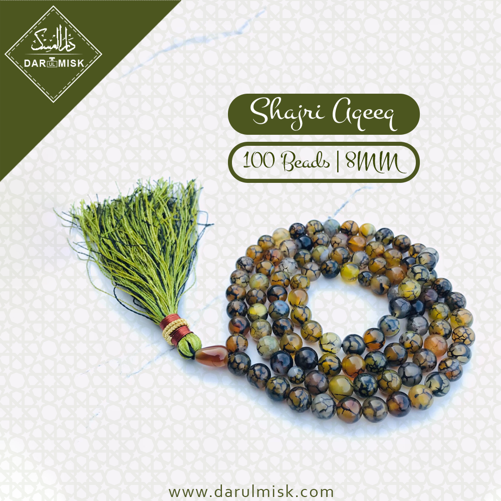 Green Shajri Aqeeq Tasbih