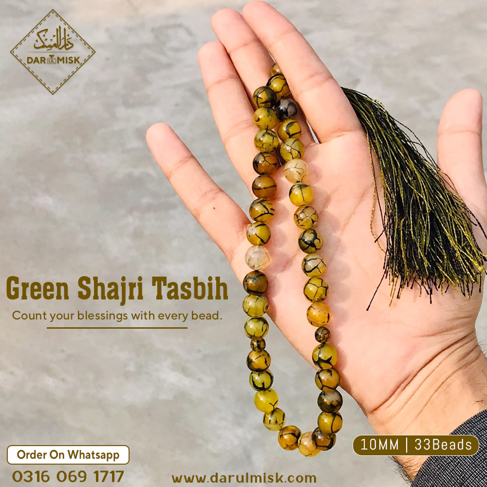 Green Shajri Aqeeq Tasbih