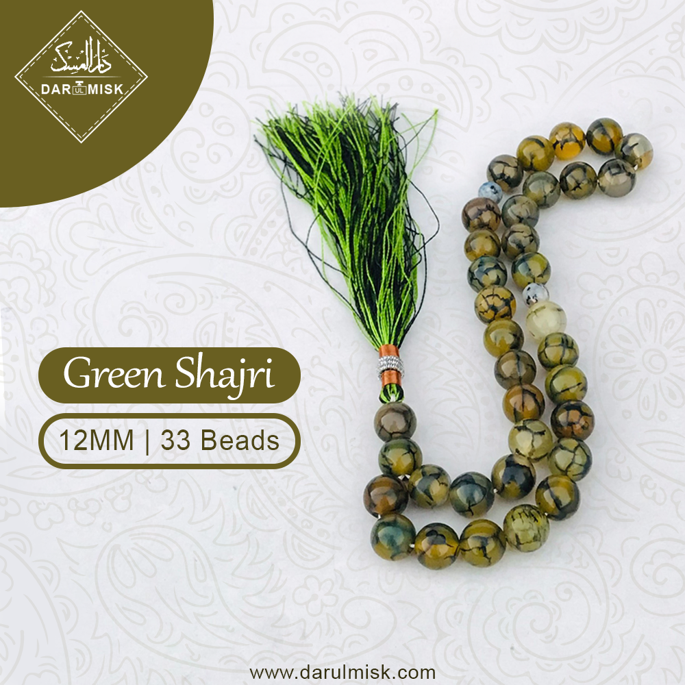 Green Shajri Aqeeq Tasbih