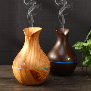 Vase Humidifier Aroma Diffuser (Light Brown) + 2 FREE Essential Oils