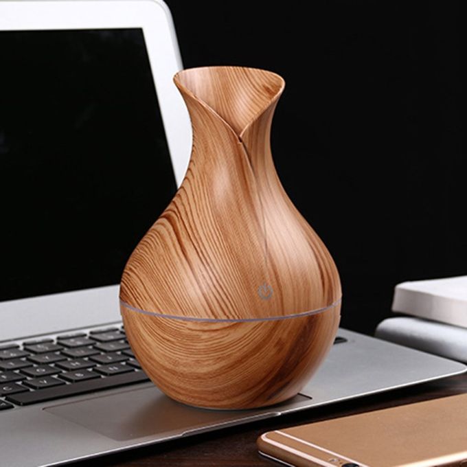 Vase Humidifier Aroma Diffuser (Light Brown) + 2 FREE Essential Oils