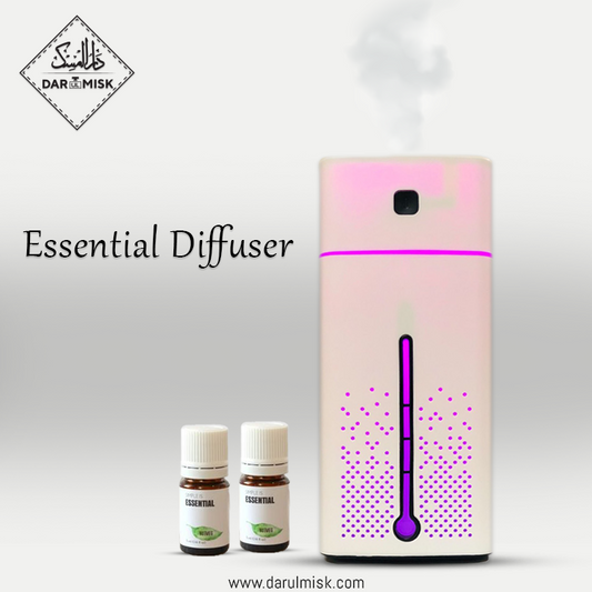 Square Shape Essential Diffuser + 2 FREE Essential Oils