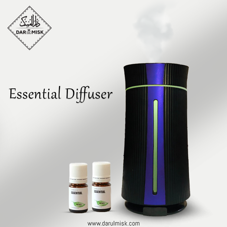 Cylinder Shape Essential Diffuser + 2 FREE Essential Oils