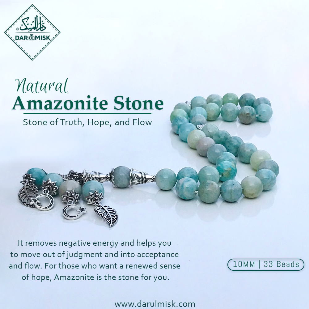 Natural Amazonite Stone Tasbih | Islamic Misbah