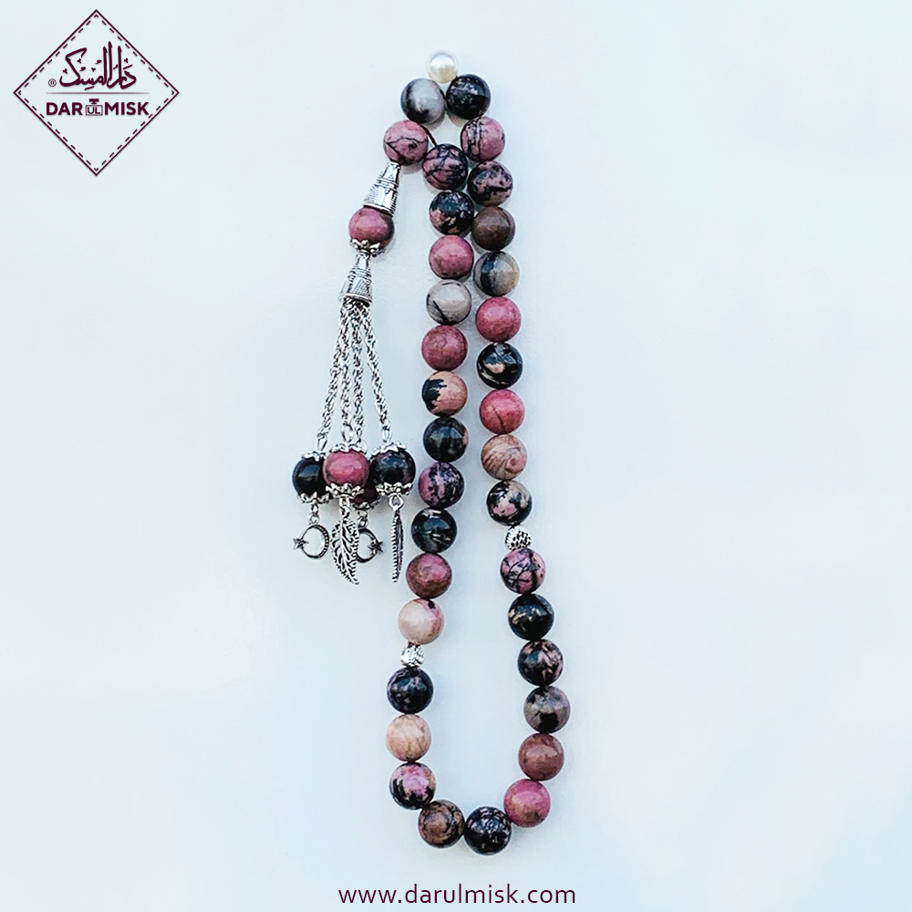 Natural Rhodonite Stone Tasbih | Islamic Misbah